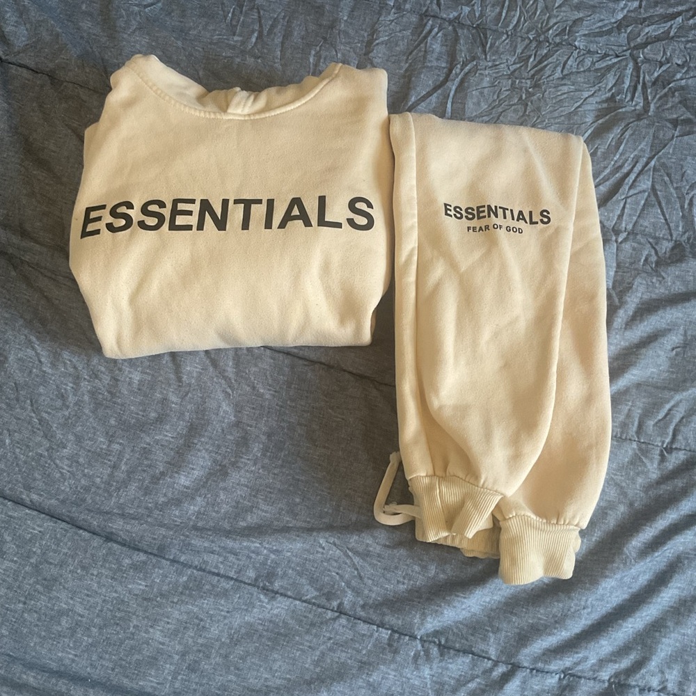 Fear of God Essentials Beige Loungewear Set